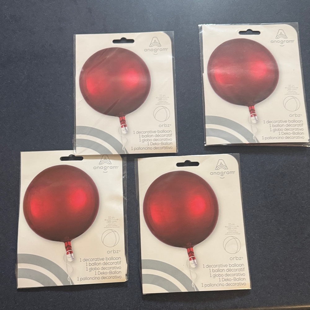Red Decorative Balloons - Pack of 4